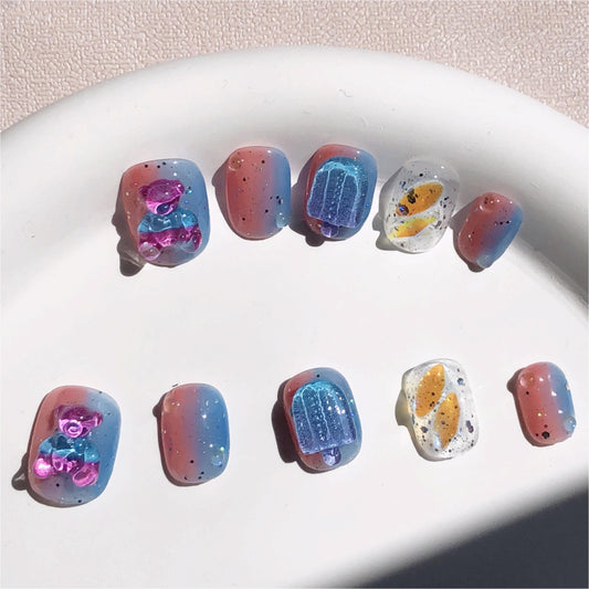 Lovely Bear 100% Handmade Nails Press on Nails